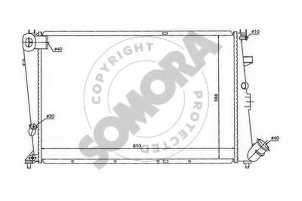 Радиатор, охлаждение двигателя SOMORA 052240A