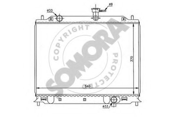 Радиатор, охлаждение двигателя SOMORA 111140A