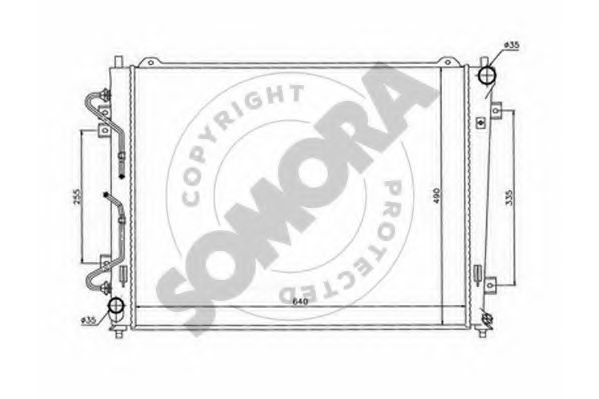 Радиатор, охлаждение двигателя SOMORA 116240C