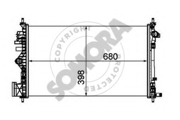 Радиатор, охлаждение двигателя SOMORA 210840E