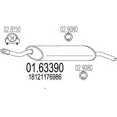 Глушитель выхлопных газов конечный MTS 01.63390