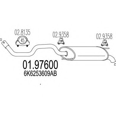 Глушитель выхлопных газов конечный MTS 01.97600