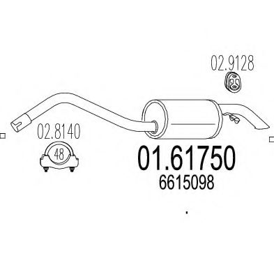 Глушитель выхлопных газов конечный MTS 01.61750