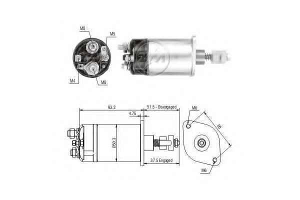 Тяговое реле, стартер ERA 821