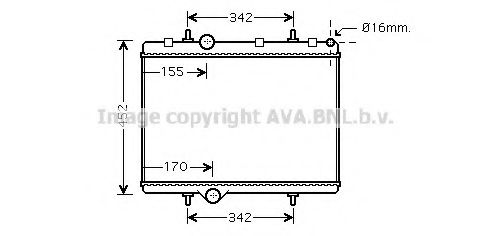 Радиатор, охлаждение двигателя AVA QUALITY COOLING PE2281