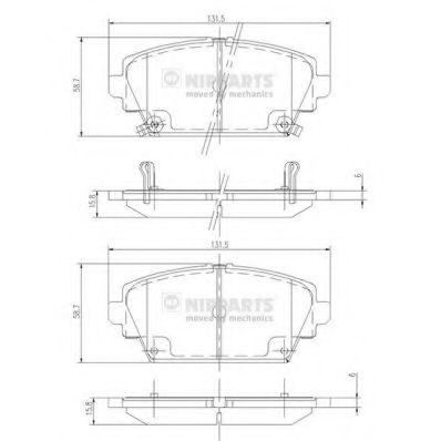 Комплект тормозных колодок, дисковый тормоз NIPPARTS J3604047