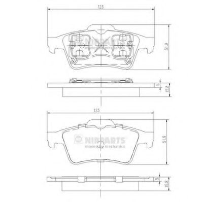 Комплект тормозных колодок, дисковый тормоз NIPPARTS J3611045