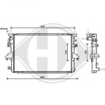 Радиатор, охлаждение двигателя DIEDERICHS 8227205
