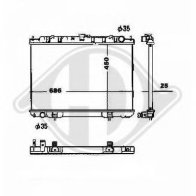 Радиатор, охлаждение двигателя DIEDERICHS 8608503
