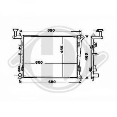 Радиатор, охлаждение двигателя DIEDERICHS 8655302
