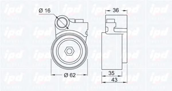 Натяжной ролик, ремень ГРМ IPD 153218
