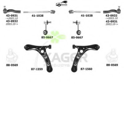 Подвеска колеса KAGER 800391