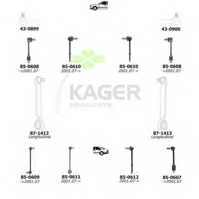 Подвеска колеса KAGER 801086