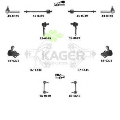 Подвеска колеса KAGER 801108