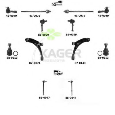 Подвеска колеса KAGER 801122