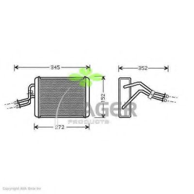 Теплообменник, отопление салона KAGER 32-0392