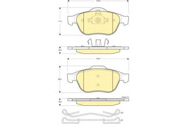 Комплект тормозных колодок, дисковый тормоз GIRLING 6114682