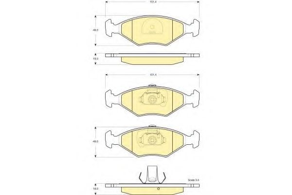 Комплект тормозных колодок, дисковый тормоз GIRLING 6115332