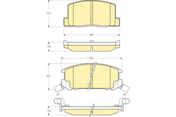 Комплект тормозных колодок, дисковый тормоз GIRLING 6130589