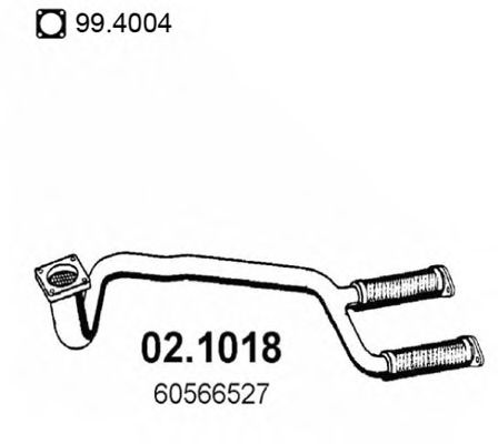 Труба выхлопного газа ASSO 02.1018