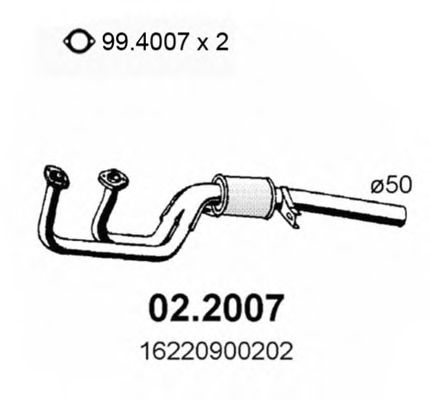 Предглушитель выхлопных газов ASSO 02.2007