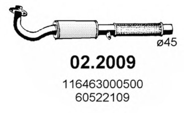 Предглушитель выхлопных газов ASSO 02.2009