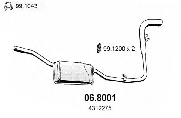 Средний / конечный глушитель ОГ WALKER 03105