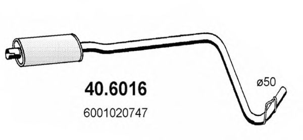 Средний глушитель выхлопных газов ASSO 40.6016