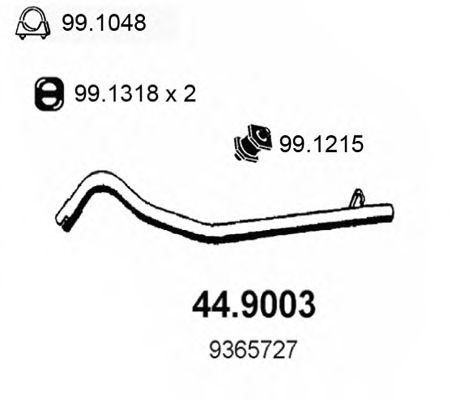 Труба выхлопного газа ASSO 44.9003
