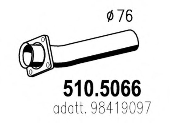 Труба выхлопного газа ASSO 510.5066