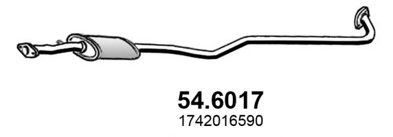 Средний глушитель выхлопных газов ASSO 54.6017