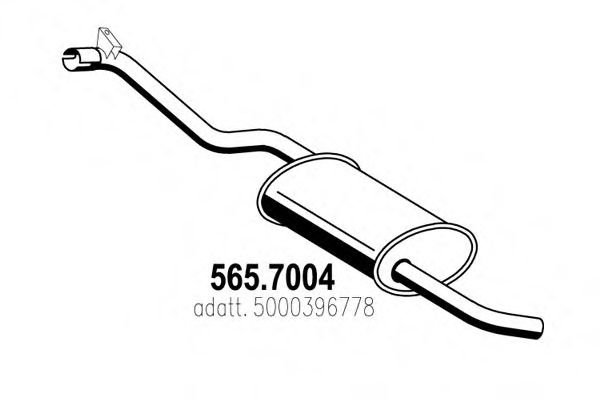 Средний / конечный глушитель ОГ ASSO 565.7004