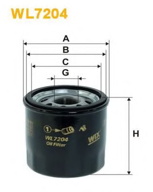 Масляный фильтр WIX FILTERS WL7204