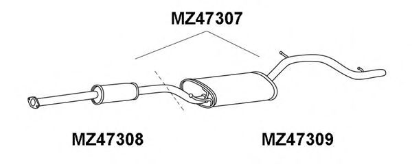 Глушитель выхлопных газов конечный VENEPORTE MZ47309