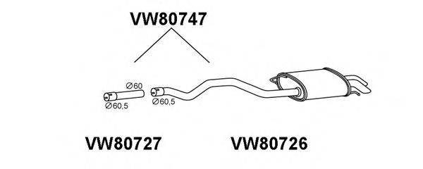 Глушитель выхлопных газов конечный VENEPORTE VW80747