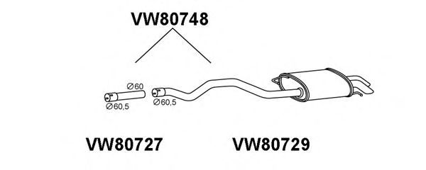Глушитель выхлопных газов конечный VENEPORTE VW80748