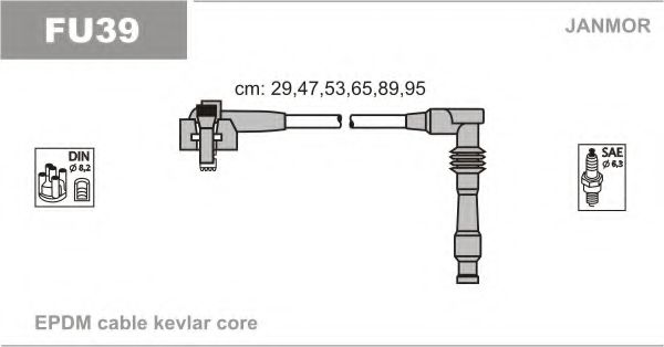 Комплект проводов зажигания JANMOR FU39