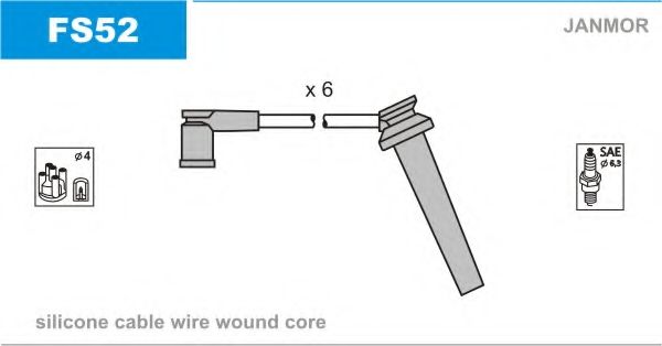 Комплект проводов зажигания JANMOR FS52