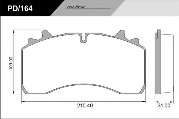 Комплект тормозных колодок, дисковый тормоз FRAS-LE P164