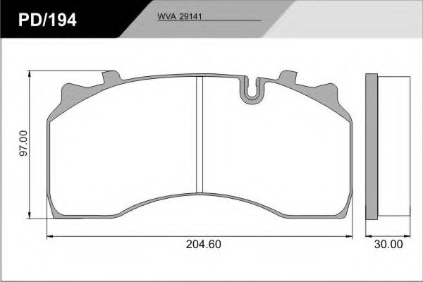 Комплект тормозных колодок, дисковый тормоз FRAS-LE P194
