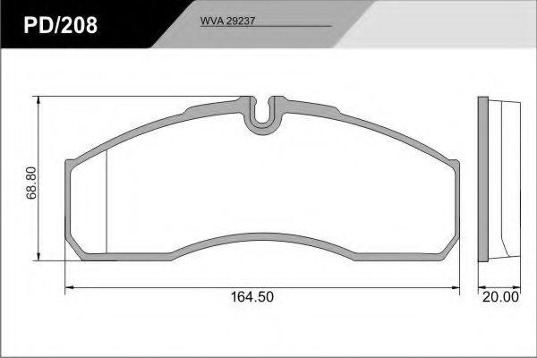 Комплект тормозных колодок, дисковый тормоз FRAS-LE P208