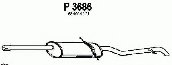 Глушитель выхлопных газов конечный FENNO P3686