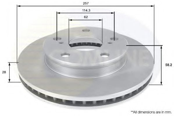 Тормозной диск COMLINE ADC2504V