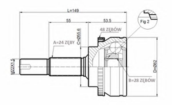 Шарнирный комплект, приводной вал STATIM C.586