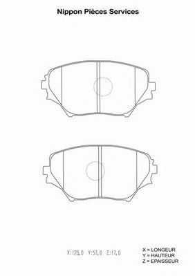 Комплект тормозных колодок, дисковый тормоз NPS T360A13