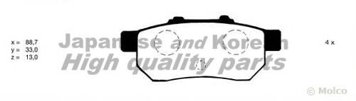 Комплект тормозных колодок, дисковый тормоз ASHUKI H025-13