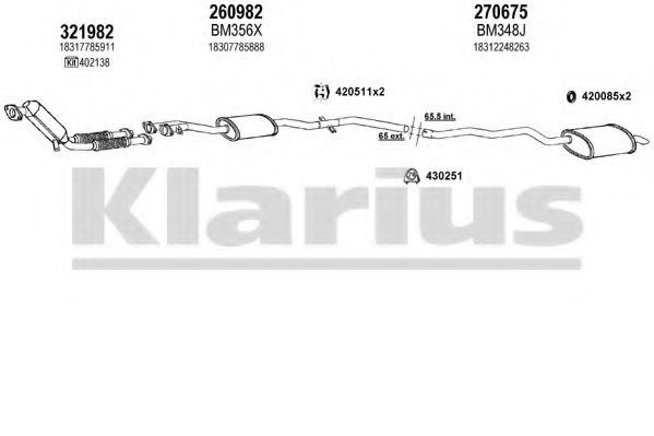 Система выпуска ОГ KLARIUS 060372E