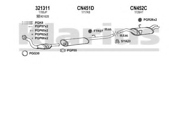 Система выпуска ОГ KLARIUS 631184U