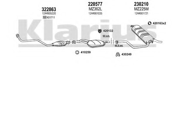 Система выпуска ОГ KLARIUS 600803E