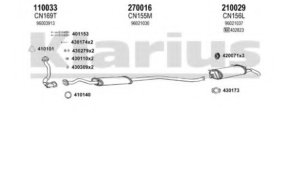 Система выпуска ОГ KLARIUS 180073E